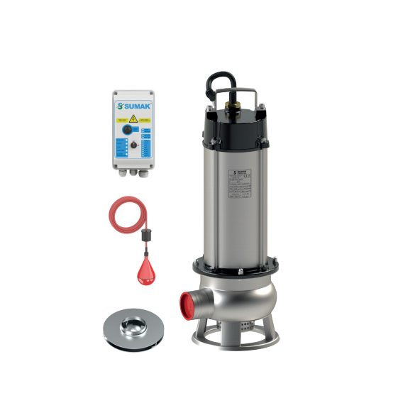 Sumak SDT 40/2 İNOX - 4 Hp Paslanmaz Gövdeli Kirli Su Dalgıç pompa 380v