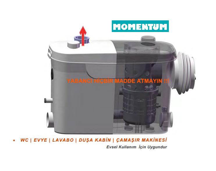 Momentum H400-LS - 400W Bıçaklı Wc Öğütücü 1 Wc + 3 Ünite