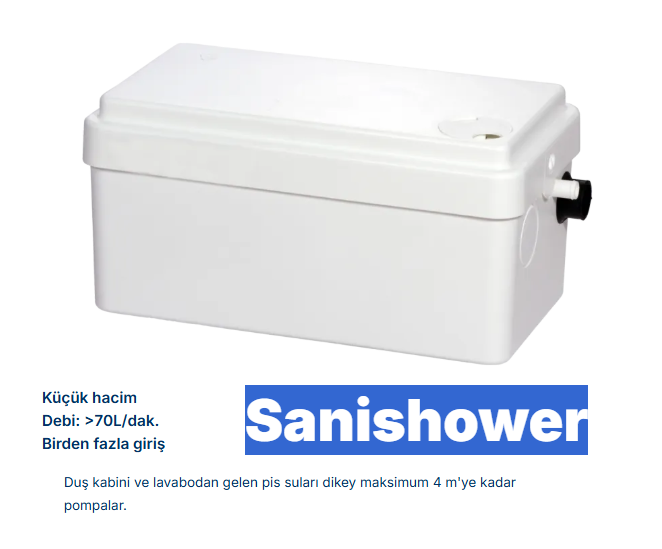 SFA Sanishower - Tezgah Altı Atık Su Tahliye Pompası ( 3 Ünite )