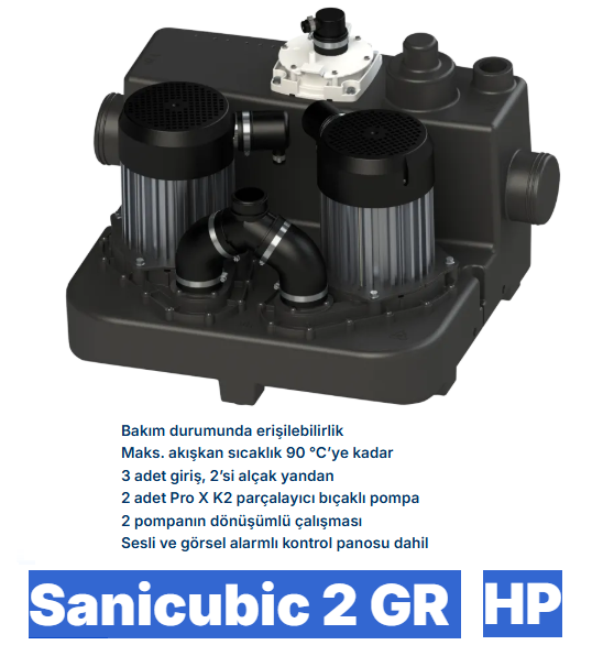 SFA Sanicubic 2 GR HP  - Çift Pompalı Atık Su Tahliye İstasyonu  39 Lt